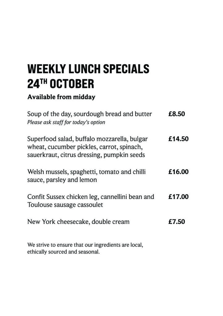 Babylon weekly specials menu