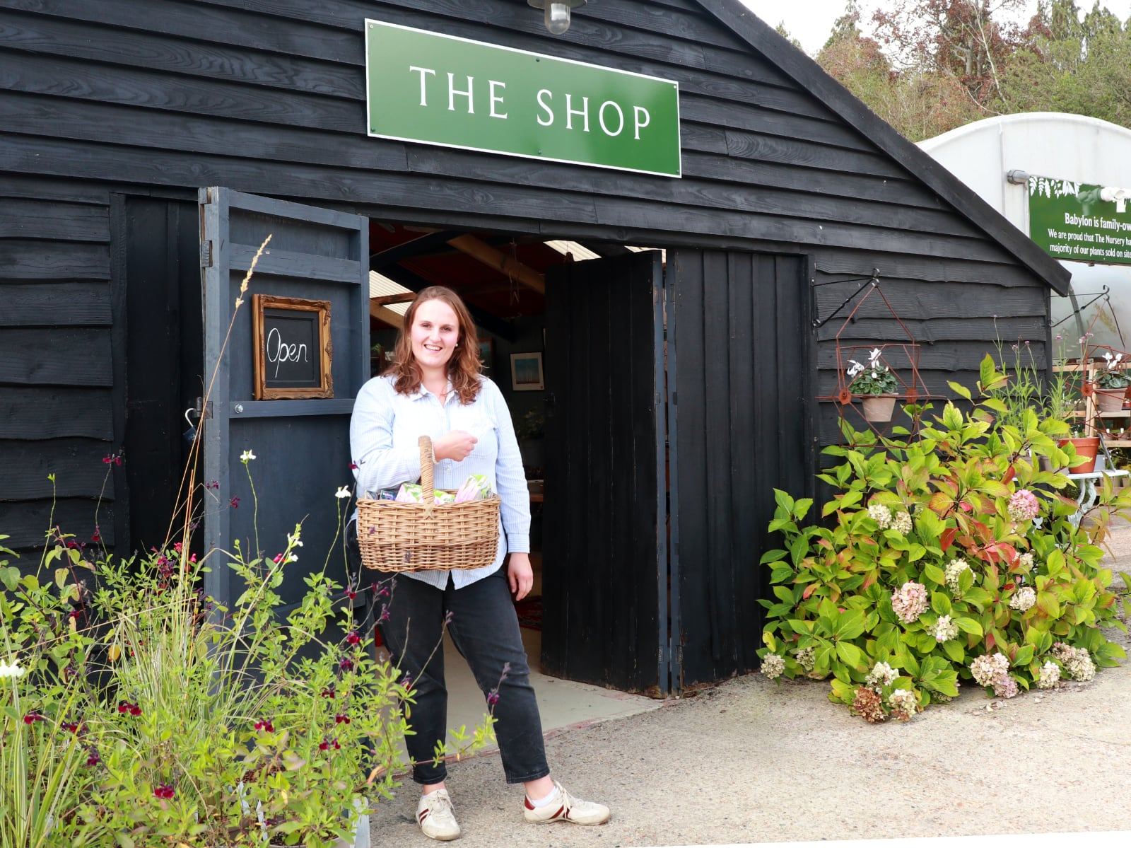 Molly, our head of retail, outside the shop here at Babylon.