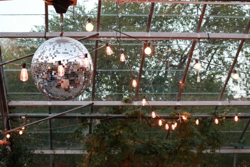 The disco ball in the Greenhouse.
