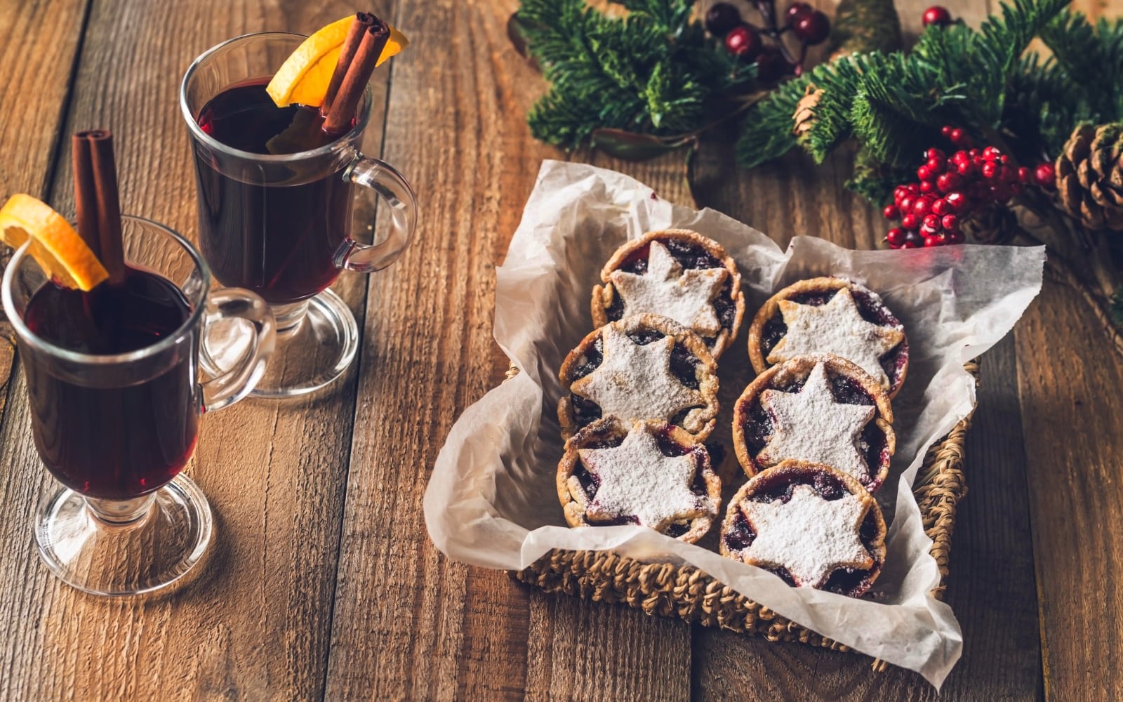 Mulled wine and mince pies.