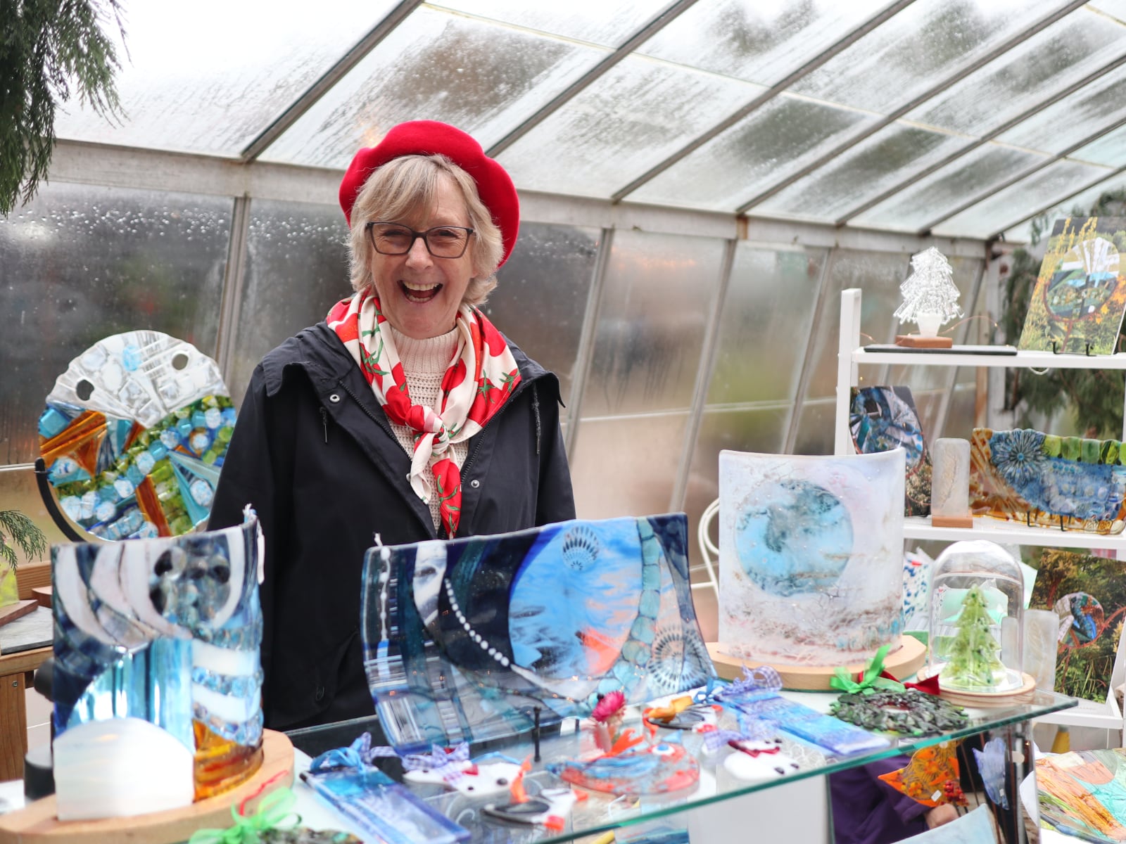 Clare Summons and her beautiful glass.