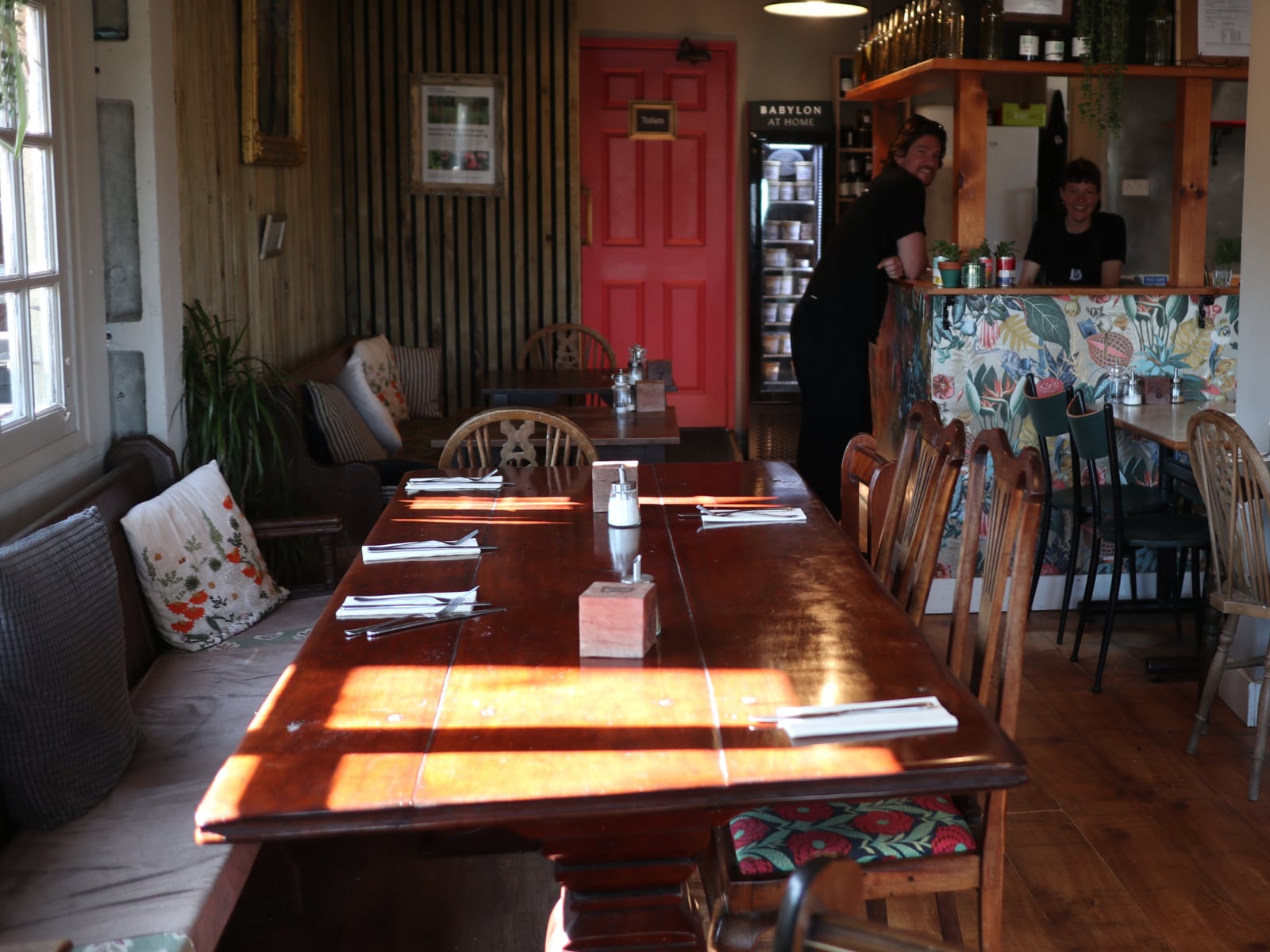 Inside the restaurant at Babylon.