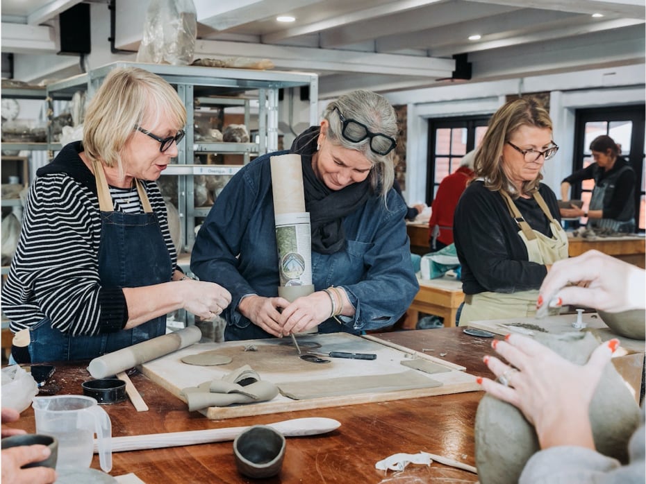 Potters and artists working at The Clay Studio