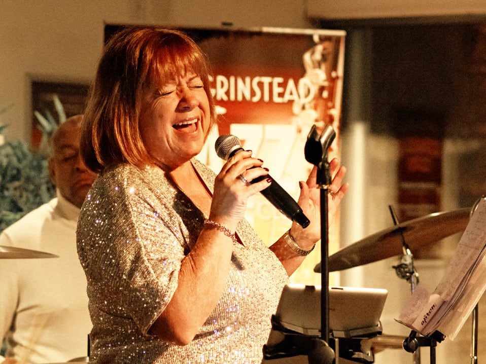 Jenny Green singing at the East Grinstead Jazz Club.