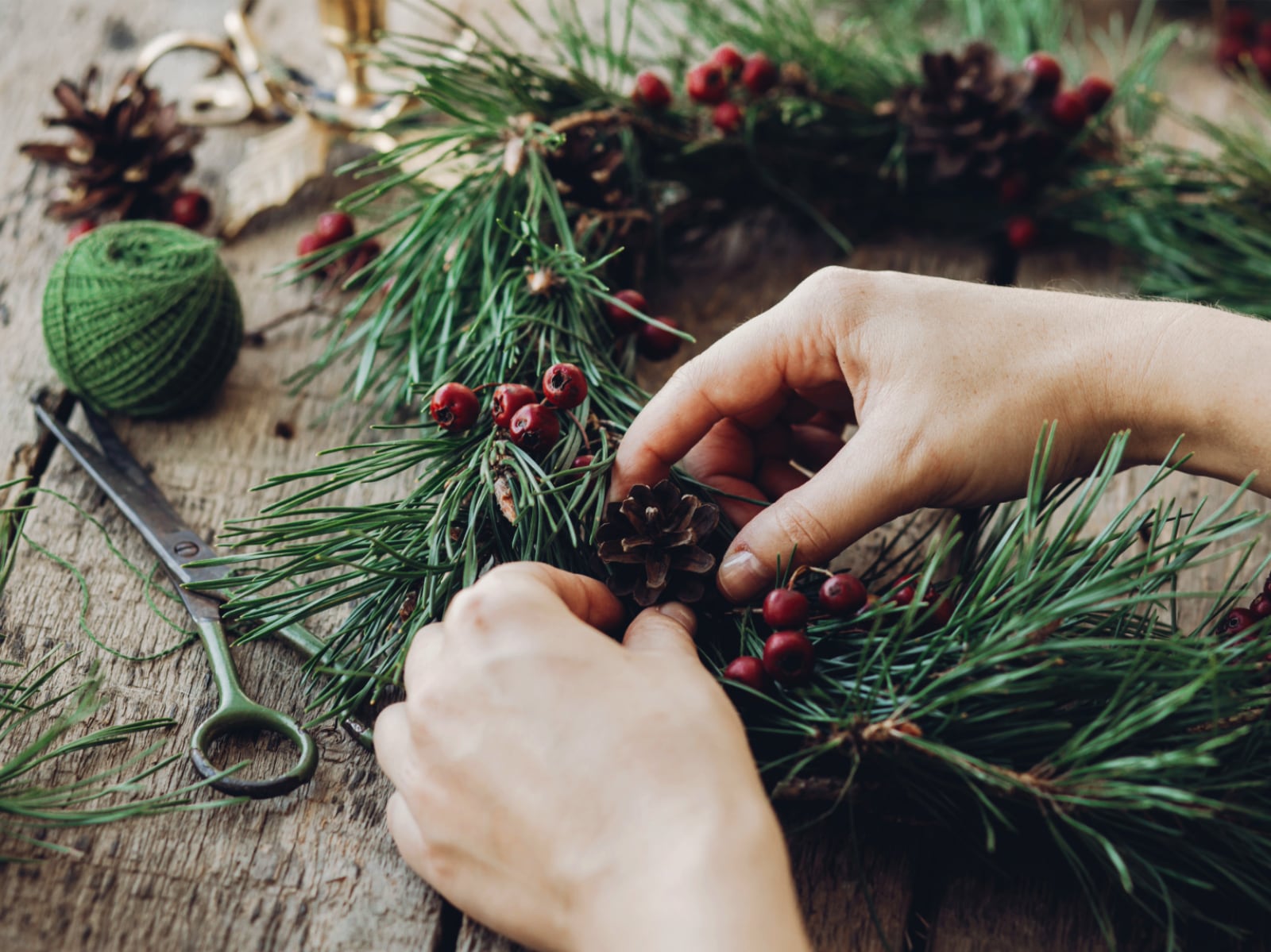 Wreath making materials.